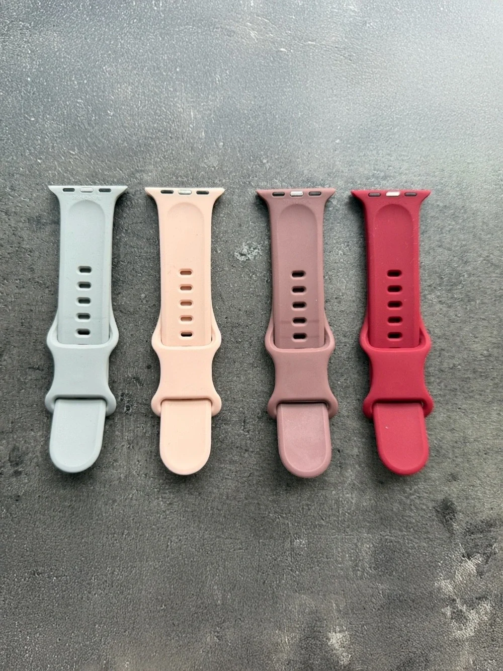 Apple Watch Sport Band Bundle Silicone Strap Gray Blush Red Set 38/40/41mm NWOT